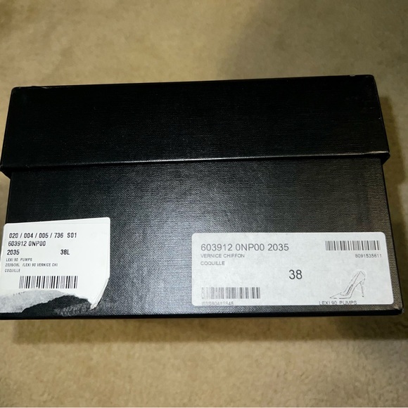 Saint Laurent White Lexi 90 Cream Patent Leather Pointed Pumps - Picture 5 of 5